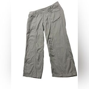 White House Black Market Light Gray Cropped Cargo Pants Sz 10